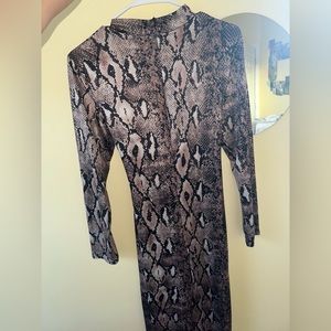 Snakeskin print midi dress